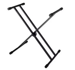 Stativ pentru Orga, Inaltime si Latime Ajustabile, Capacitate Maxima 25 Kg, Insertii de Cauciuc, Constructie In X, Picioare Anti-alunecare, Design Clasic, Negru