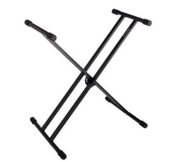 Stativ pentru Orga, Inaltime si Latime Ajustabile, Capacitate Maxima 25 Kg, Insertii de Cauciuc, Constructie In X, Picioare Anti-alunecare, Design Clasic, Negru