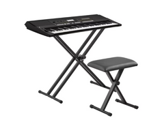 Scaun pentru Orga cu Inaltime Reglabila, Confort Sporit, Design Stabil, 52 / 55 / 57 cm, Pliabil, Usor de Depozitat, Protectie Podea, Negru