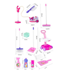 Set de Joaca Interactiv si Educativ, At Pereformance, pentru Copii Banc de Curatenie cu Aspirator Functional, Mop, Faras, Perie, Matura, si Accesorii de Curatat, Roz