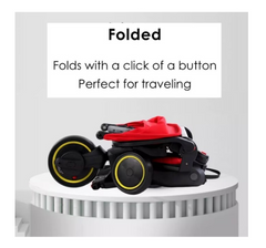 Tricicleta 4IN 1, At Performance, Centura Prindere, Bara Protectie, Piele ecologica, Suport Pahar, Pedale Detasabile, 6 luni+, Rosu / Negru