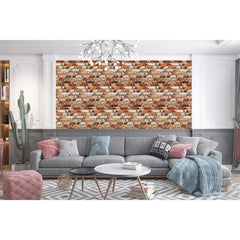 Panou Decorativ Autoadeziv AT Performance®, Model Piatra Roșie, 70x77 cm, Polistiren, Ușor de Montat, Design Mat