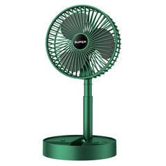 Ventilator portabil telescopic cu 3 viteze AT PERFORMANCE®, USB, silențios, montabil pe perete sau masă – Verde, reglabil 180°, compact pentru birou, camping și călătorii