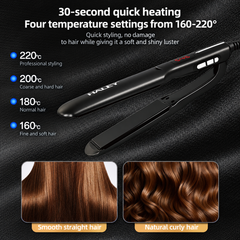Placă de Îndreptat Părul HALEY HY-3023, 60W, Încălzire Rapidă, Modelare de Lungă Durată, Design Unic, Hair Straightener