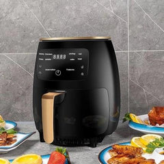 Friteuza cu Aer Cald, Fara Ulei, 6L, 2400W, Functie de Coacere + Set 100 buc hartie