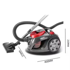 Aspirator cu Saci de 1,5 Litri, 3000W, HALEY, Aspirator cu Recipient, Rosu/Negru