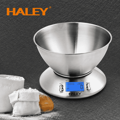 Cântar Electronic De Bucătărie Haley HY-5021, Capacitate 5 Kg, Precizie 1 g, Bol Inox 1,8 L, Display LCD