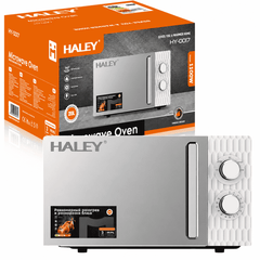 Cuptor Cu Microunde Haley HY-0017, 20L, 1100W, 5 Trepte De Putere, Timer, Încălzire 360°, Design Modern, Argintiu