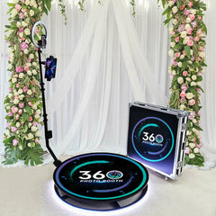 Platforma Foto-Video rotunda AT PERFORMANCE®, Selfie 360, brat rotativ, Led RGB, pentru Evenimente, diametru 100cm