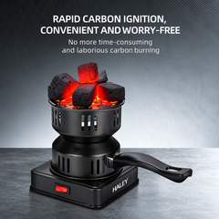 Aprinzător Electric Cărbuni HALEY HY-8614, 500W, 220–240V, 50/60Hz, Multifuncțional, pentru Aprindere Cărbuni, Încălzire, Preparare Cafea, Tămâie și Ceară, 2 Tăvi Incluse