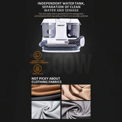Aspirator cu Spălare pentru Tapițerie, Canapele, Covoare și Saltele HALEY® HY-3923 CD, 3500W, Rezervor Apă Curată 1000 ml, Apă Murdară 485 ml, Furtun 4 m, Curățare Pete, IPX4