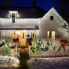 Ghirlandă luminoasă Crăciun 12 metri AT PERFORMANCE® – 300 LED-uri alb rece, decor interior/exterior
