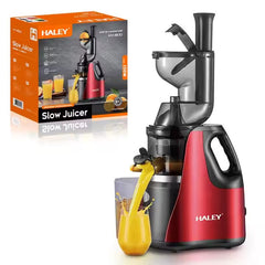 Storcător Electric Fructe și Legume HALEY 150W – Inox, Sistem Anti-Alunecare, Design Roșu/Negru, Eficient și Compact