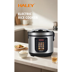 Oală Electrică Multifuncțională pentru Gătit HALEY® HY-2213, 1500W, Capacitate 6 Litri, Panou Digital cu 12 Programe de Gătire, Vas Interior cu Strat Antiaderent, Gătire Rapidă, Economie de Energie