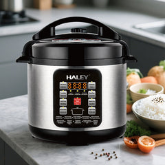 HALEY Vezi toate produsele Oală Electrică sub Presiune Multifuncțională HALEY® HY-2218, 1500W, Capacitate 6 Litri, Panou Digital cu Programe de Gătire, Vas Interior cu Strat Antiaderent, Gătire Rapidă, Economie de Energie