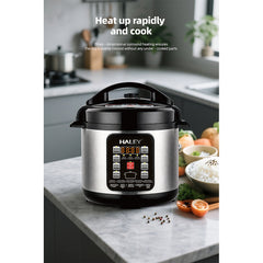 HALEY Vezi toate produsele Oală Electrică sub Presiune Multifuncțională HALEY® HY-2218, 1500W, Capacitate 6 Litri, Panou Digital cu Programe de Gătire, Vas Interior cu Strat Antiaderent, Gătire Rapidă, Economie de Energie