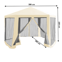 Cort hexagonal, cadru metalic 3.9 x 3.9 x 2.5 m Curte, Gradina, Evenimente, pliabil !