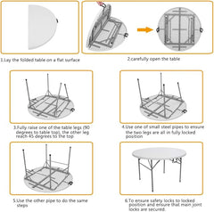 Set Evenimente AT PERFORMANCE® – Cort Pavilion 3x3m + Masă Pliantă rotunda 155x74 cm, Ideal pentru Nunți, Botezuri, Grătare și Târguri