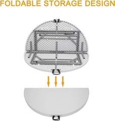 Masă Rotundă Pliabilă 155 cm AT PERFORMANCE® – Ideală pentru Nunți, Botezuri, Petreceri, Camping, Grătar și Evenimente