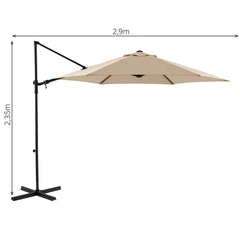 Umbrelă de Soare cu Braț Lateral 290 cm, Protecție UV, Antracit