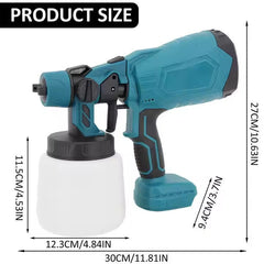 Pistol de Vopsit Electric AT PERFORMANCE® cu 2 Acumulatori 36V, 3 Moduri Pulverizare, 800ml, Debit 1L/min, Albastru/Negru