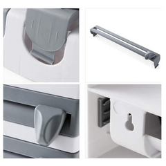 Dozator de Folie Aluminiu, Folie Plastic si Prosoape Hartie, At Performance, 3 in 1, Cutite Incluse si Kit Montaj Perete, 39 x 24 x 10 cm, Alb-gri