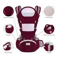 Marsupiu Multifunctional pentru bebelusi cu suport lombar, At Performance, Bumbac, 9 in 1, Varsta 0-36 luni, Verde
