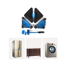 Kit complet pentru mutat si carat mobila, At Performance, reglare 360 grade, greutate maxima 200 kg, otel, albastru
