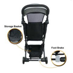 Cărucior copii pliabil AT PERFORMANCE® – Ultra compact, 5 kg, aluminiu, 6-36 luni, ideal pentru avion, negru