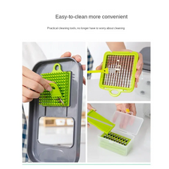 Tocator de Legume Manual, 22 in 1, AT PERFORMANCE®, Inox/ABS, Cu Maner, Verde/Gri