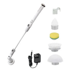 Set perie de curatere electrica, portabil, 4 capete interschimbabile, gri / alb