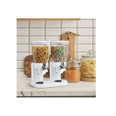Dozator cu doua recipiente pentru cereale, nuci, orez, AT PERFORMANCE®, 2 l, 33 x 20 x 40 cm