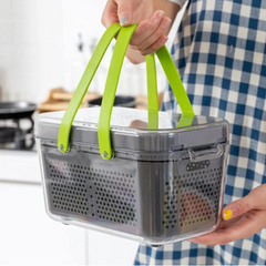 Tocator de Legume Manual, 22 in 1, AT PERFORMANCE®, Inox/ABS, Cu Maner, Verde/Gri