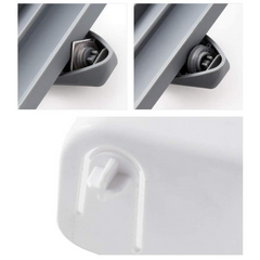 Dozator de Folie Aluminiu, Folie Plastic si Prosoape Hartie, At Performance, 3 in 1, Cutite Incluse si Kit Montaj Perete, 39 x 24 x 10 cm, Alb-gri