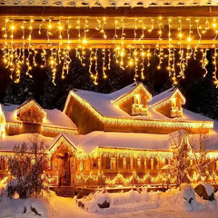 Ghirlandă luminoasă Crăciun 12 metri AT PERFORMANCE® – 300 LED-uri alb rece, decor interior/exterior