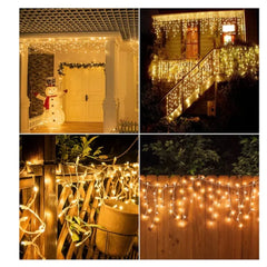 Ghirlandă luminoasă Crăciun 12 metri AT PERFORMANCE® – 300 LED-uri alb rece, decor interior/exterior