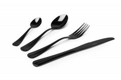 Set complet de tacamuri din inox 24 piese negru/auriu