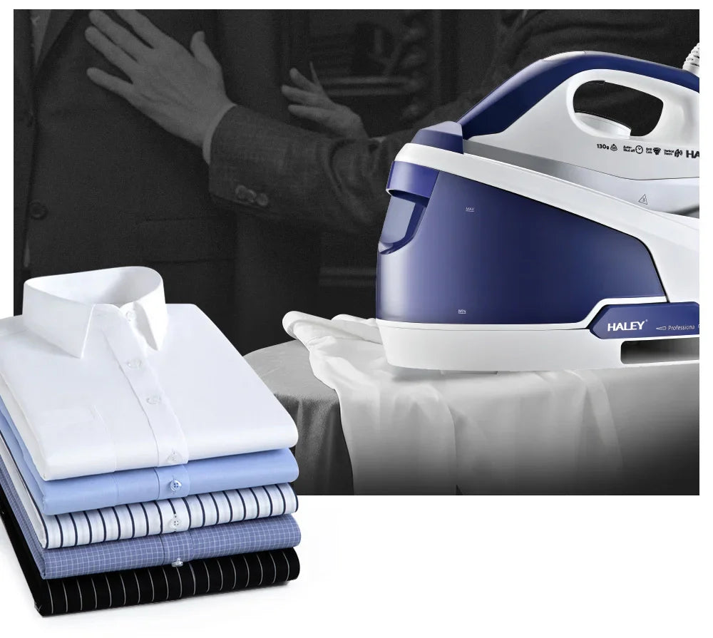 Stație de Călcat cu Abur HALEY HY-2080, 2600W – 1800ml, Talpă Ceramică, Self-Cleaning, Anti-Drip, Anti-Calc, LED