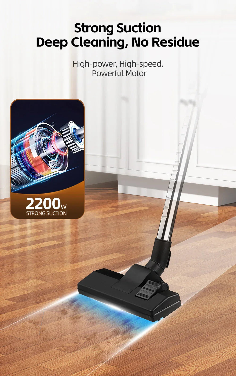 Aspirator cu Sac HALEY® HY-9923, 2200W, Capacitate Rezervor 23L, Funcționare Uscat, Mov