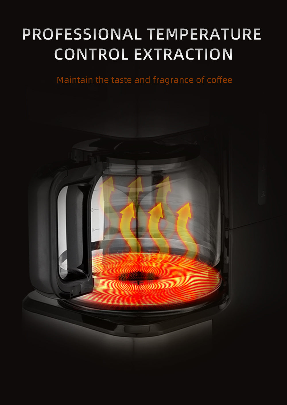 Aparat de Cafea HALEY 950W, 1.5L, LED Display, Anti-Drip, Brewing Inteligent, Inox, Control Temperatură Precis