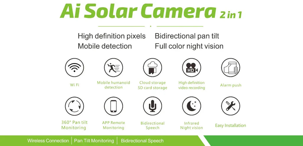 Cameră de Supraveghere Solară HNY 3MP 4G cu Panou Solar, Aplicația V380 Pro, Rotire PTZ, IP66, Card 64GB Inclus