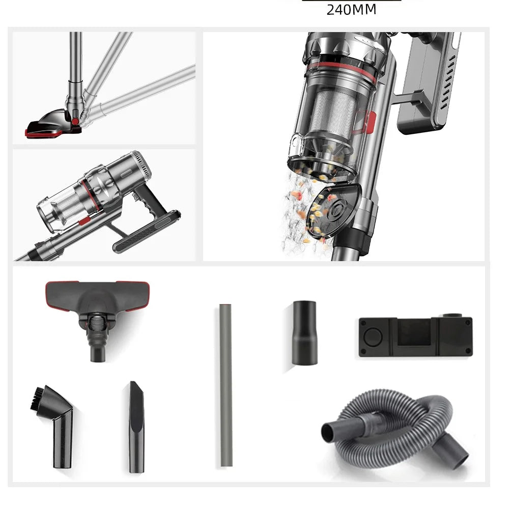 Aspirator Vertical 2 în 1 HALEY® HY-1905, 1000W, 6.0m Rază de Acțiune, Capacitate 1.2L, Tehnologie Ciclonică, Filtrare Multi-HEPA, Îndepărtare Păr de Animale