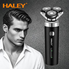 Aparat de Bărbierit Electric HALEY HY-4705 3 în 1, 3 Capete Rotative, Trimmer Barbă și Nas, Încărcare USB, Bărbați