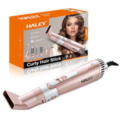 Uscător de Păr 7 în 1 HALEY – Ondulator Multifuncțional cu Ionizare, Protecție Termică, 800W, Accesorii Incluse, Ideal pentru Coafare Profesională Acasă