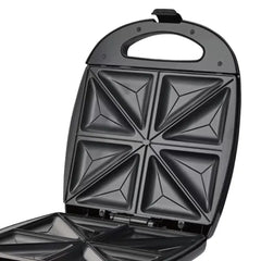 Aparat de Sandwich-uri HALEY HY-1041, 1400W, 8 Triunghiuri, Plăci Antiaderente, Încălzire Rapidă, Indicator Luminos, Negru