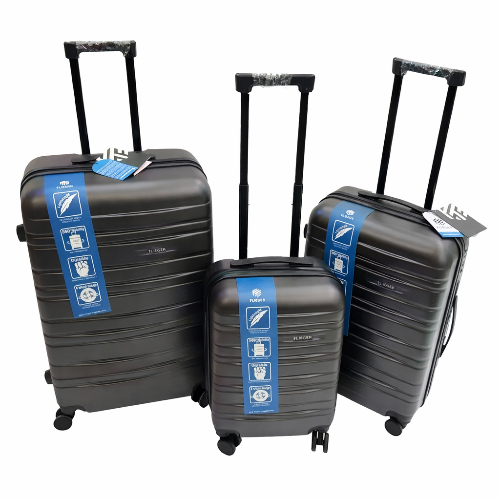 Set 3 Valize Rigide ABS cu Roți 360° – Mare 73 cm, Medie 65 cm, Cabină 55 cm