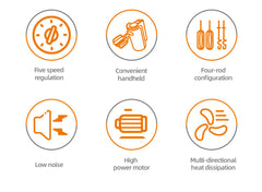 Mixer de Mână Haley 500W, 7 Trepte Viteză, Alb/Albastru, Silențios, Accesorii Incluse