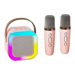Boxă Portabilă cu 2 Microfoane, Bluetooth, Compatibilă iOS/Android, Sunet de Înaltă Calitate, Ideală pentru Karaoke, 5W
