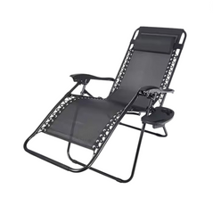 Set 2 Șezlonguri Portabile AT PERFORMANCE®, de Lux, Modern, Scaun Reclinabil, Pliabil pentru Plajă și Grădină, cu Suport pentru Pahare