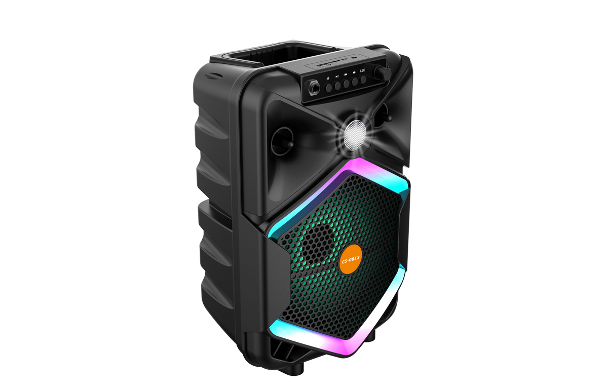 Boxa Portabila AT PERFORMANCE®, cu Lumini RGB, Putere 100W, MP3, USB, Bluetooth, TF, WIFI, Slot Microfon, Karaoke, Acumulator, Negru